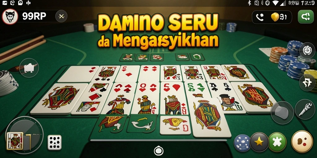 Screenshot gameplay 99RP menunjukkan keseruan bermain Domino.