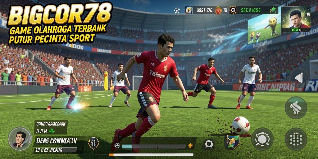 Tangkapan layar gameplay BIGCOR78 yang menampilkan aksi olahraga intens.