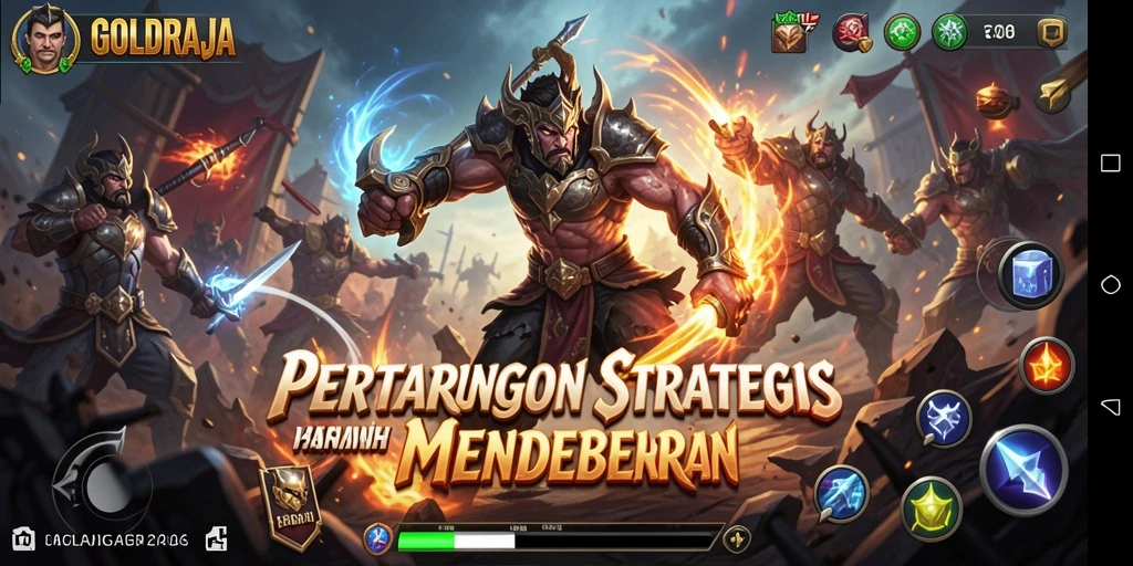 Tampilan gameplay menegangkan di arena <strong>GOLDRAJA</strong>.