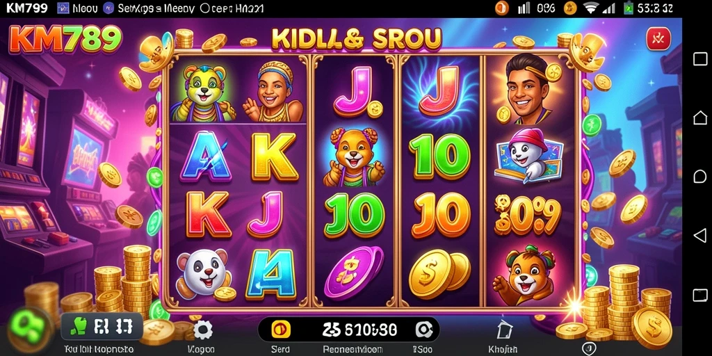 Screenshot gameplay KM789 menunjukkan putaran slot yang mendebarkan.