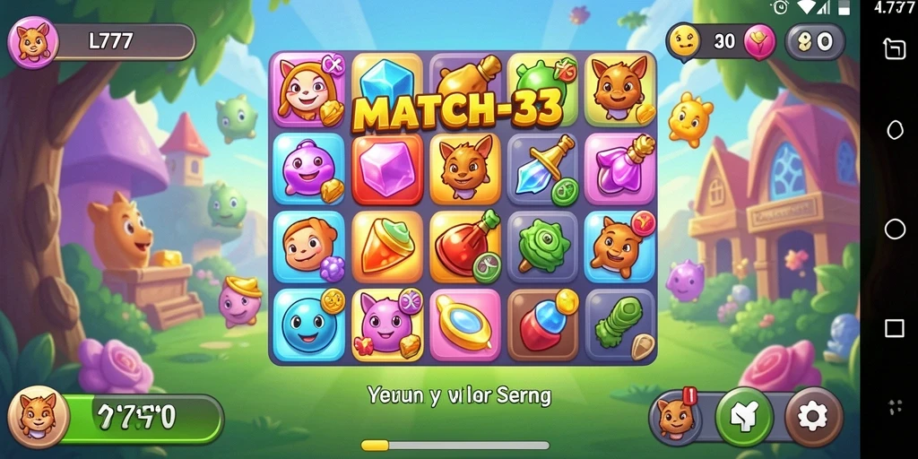 Menampilkan gameplay seru L777 dalam tantangan Match-3.