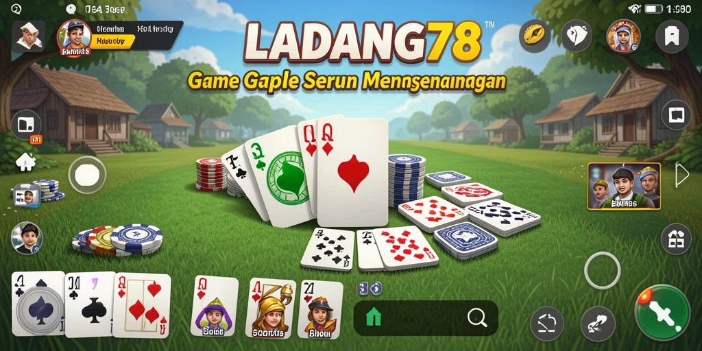 Tampilan gameplay seru dari LADANG78 dalam permainan Gaple.