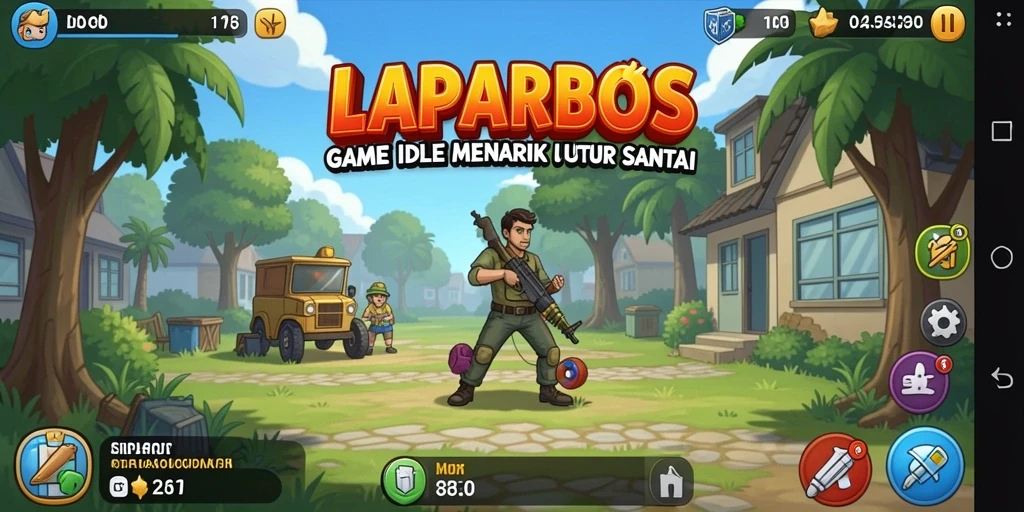 Tampilan gameplay LAPARBOS yang santai dan menarik.