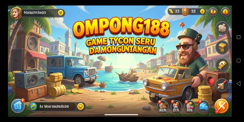 Screenshot OMPONG188 menunjukkan aktivitas manajerial dalam permainan Tycoon.