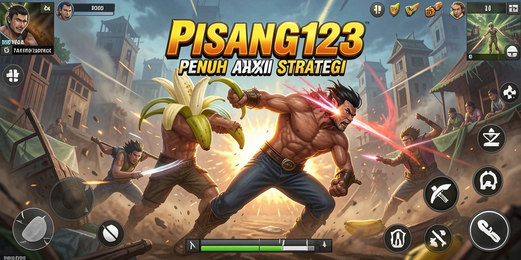 Screenshot gameplay PISANG123 menampilkan aksi pertarungan yang intens.