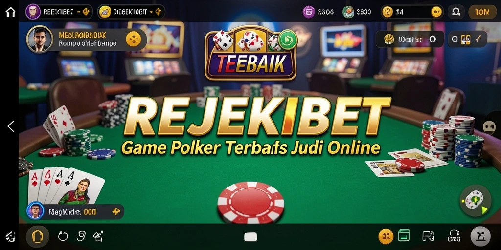 Tampilan gameplay poker yang seru dan menarik di REJEKIBET.