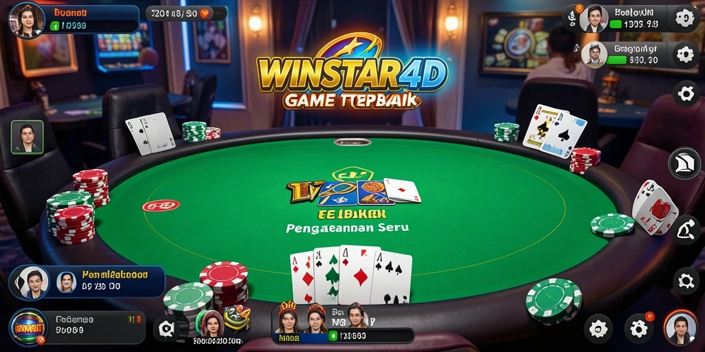 Tampilan gameplay Poker yang mendebarkan di WINSTAR4D.